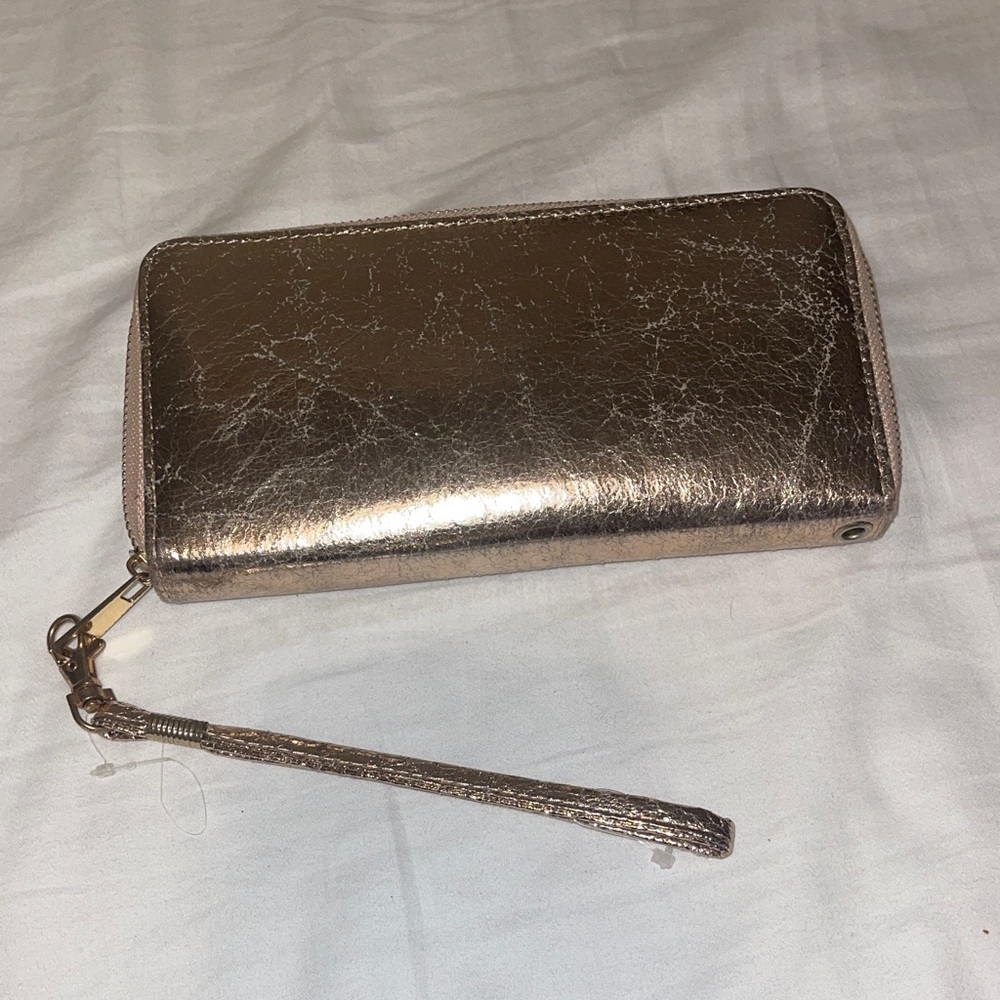 Metallic Wristlet Wallet